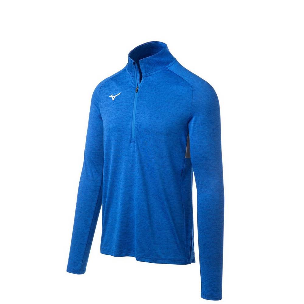 Mens Mizuno Alpha 1/2 Zip Pullover Royal Philippines (YEQDWH948)